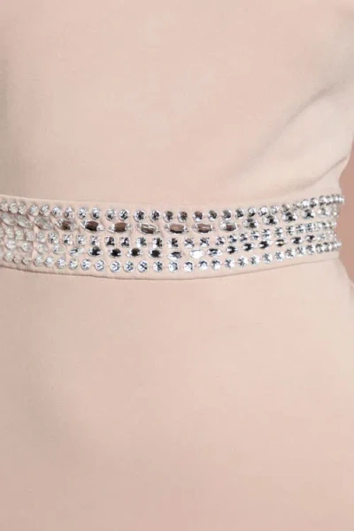 Coast Embellished Waist Ponte Midi Dress In Neutral