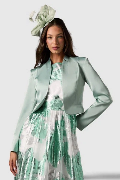 Coast Crop Satin Jacket In Green