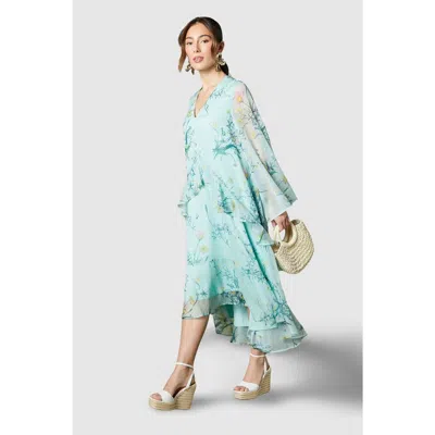 Coast Volume Frill Maxi Dress In Green