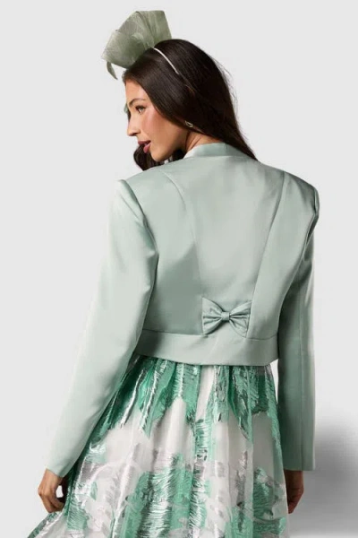 Coast Crop Satin Jacket In Green