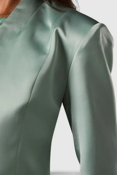 Coast Crop Satin Jacket In Green