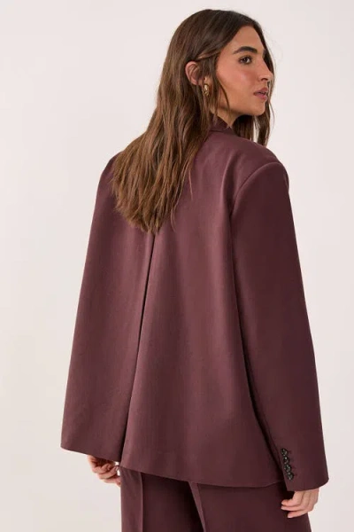 Nasty Gal Double Breasted Oversized Blazer In Brown