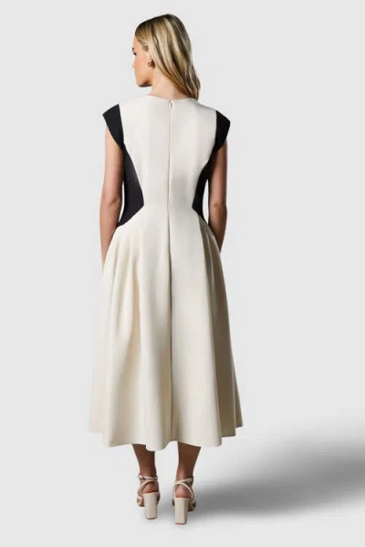 Coast Petite Crepe Colour Block Midi Dress In Gray