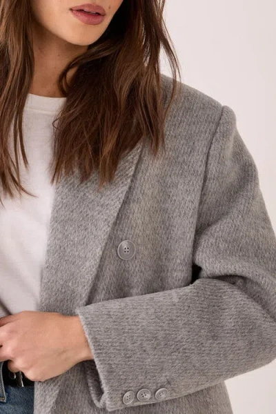 Nasty Gal Double Breasted Smart Coat In Gray