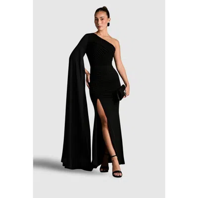 Coast One Shoulder Ruched Maxi Dress In Black