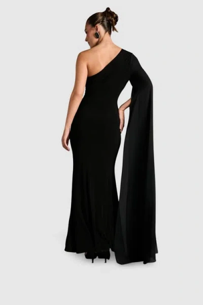 Coast One Shoulder Ruched Maxi Dress In Black