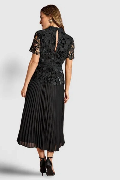 Coast Velvet Lace Collared Midi Dress In Black