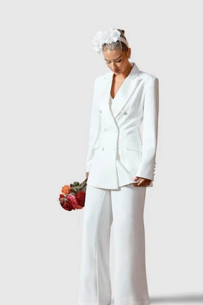 Coast Hourglass Double Breasted Blazer In White