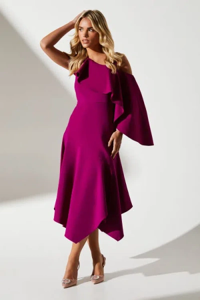 Coast Petite Midi Wedding Guest Dress In Purple