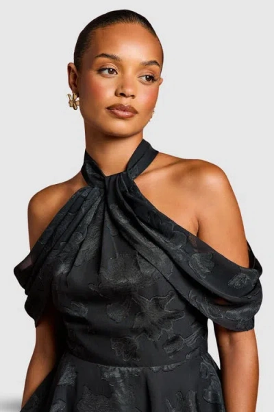 Coast Petite Cold Shoulder Midaxi Dress In Black