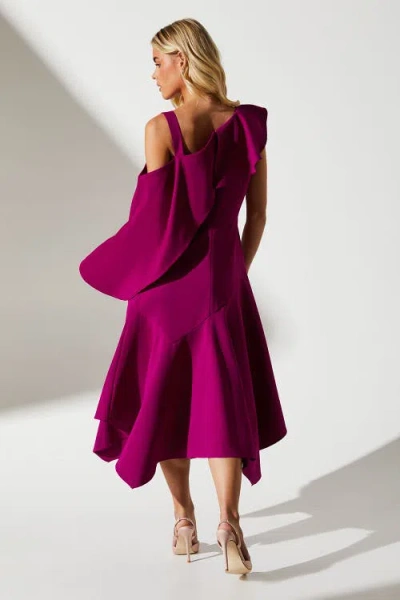 Coast Petite Midi Wedding Guest Dress In Purple