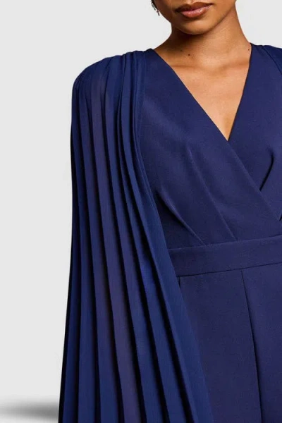 Coast Petite V Neck Pleated Jumpsuit In Blue