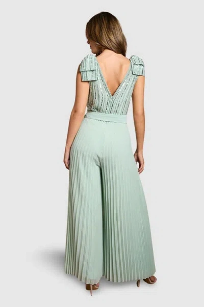 Coast Embellished Bow Shoulder Jumpsuit In Green