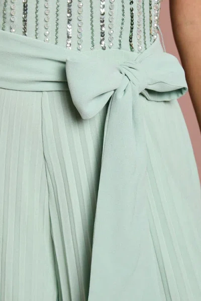 Coast Embellished Bow Shoulder Jumpsuit In Green