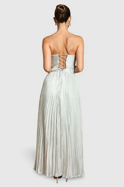 Coast Metallic Pleated Corsage Maxi Dress In White