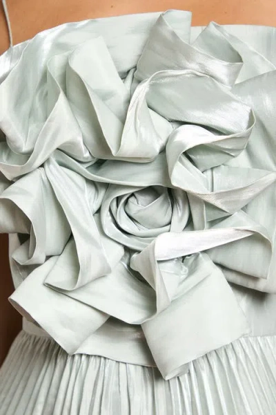 Coast Metallic Pleated Corsage Maxi Dress In White