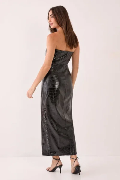 Nasty Gal Croc Bandeau Lace Up Maxi Dress In Black