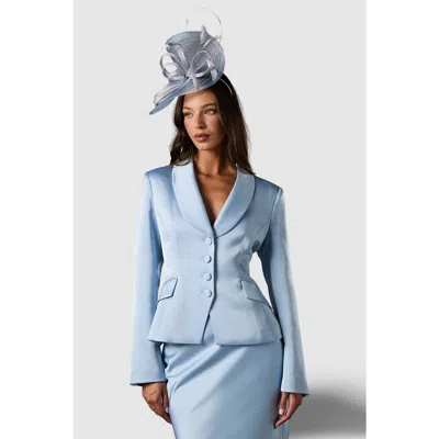 Coast Satin Lapel Waisted Jacket In Blue