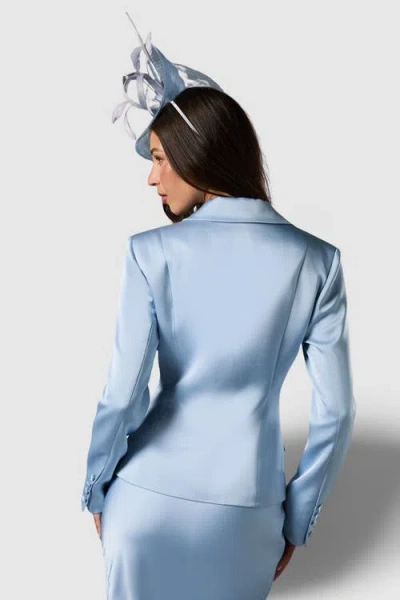 Coast Satin Lapel Waisted Jacket In Blue