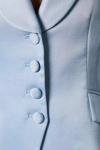 Coast Satin Lapel Waisted Jacket In Blue