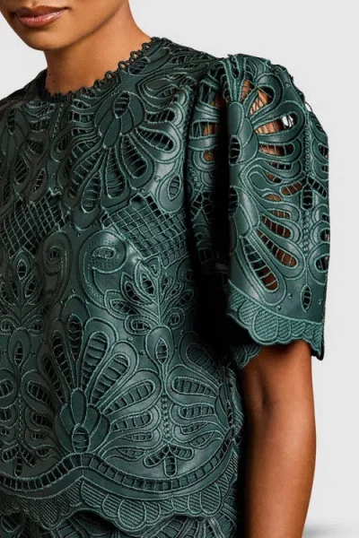 Coast Petite Short Sleeve Top In Green