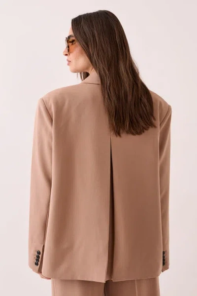 Nasty Gal Double Breasted Oversized Blazer In Brown
