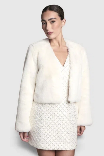 Coast Edge To Edge Faux Fur Coat In White