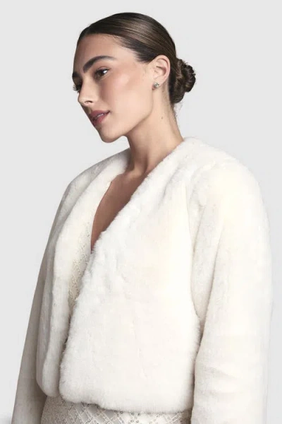 Coast Edge To Edge Faux Fur Coat In White