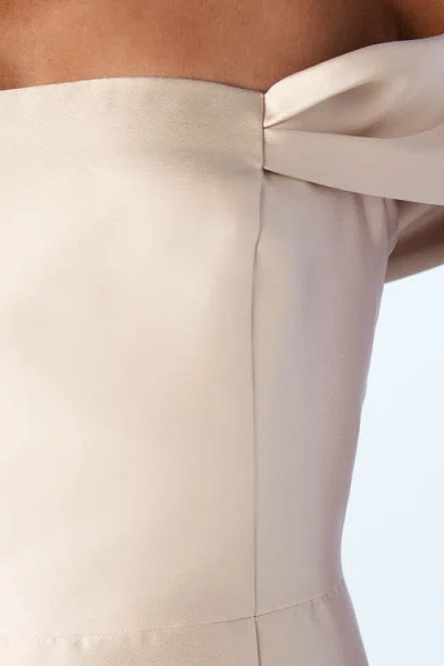 Coast Honoured Twill Bardot Maxi Dress In Neutral