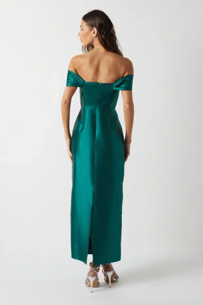 Coast Honoured Twill Bardot Maxi Dress In Green
