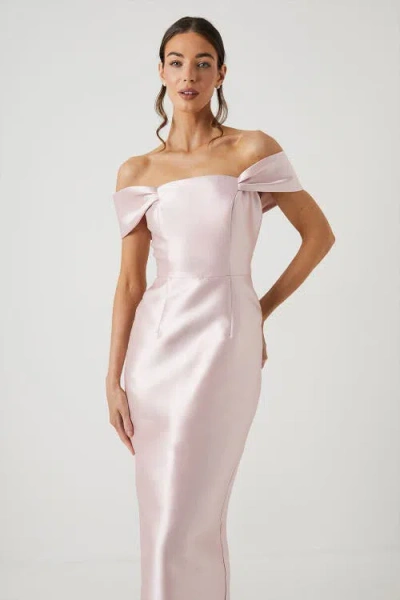 Coast Honoured Twill Bardot Maxi Dress In Pink