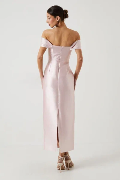 Coast Honoured Twill Bardot Maxi Dress In Pink