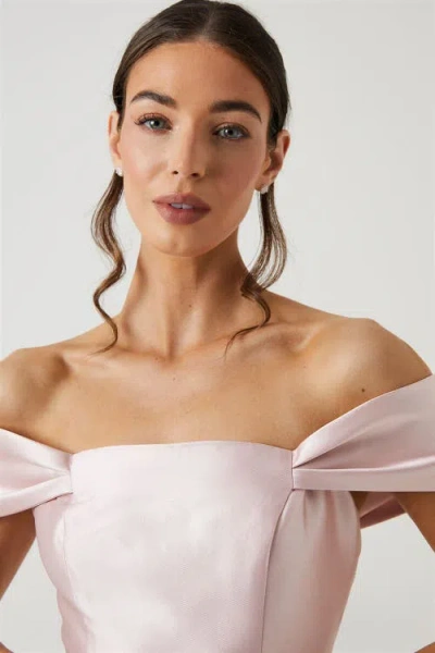 Coast Honoured Twill Bardot Maxi Dress In Pink