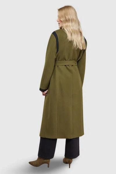 Oasis Tipped Coat In Green