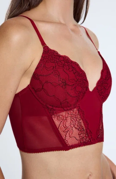 Pepper Lace Lift Up Corset Top In Red