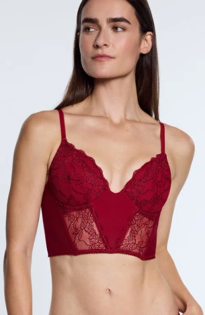 Pepper Lace Lift Up Corset Top In Red