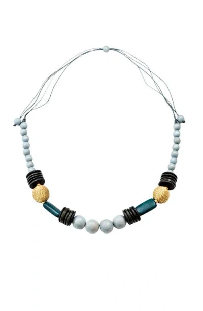 Likha Bombon Wooden Necklace In Multi