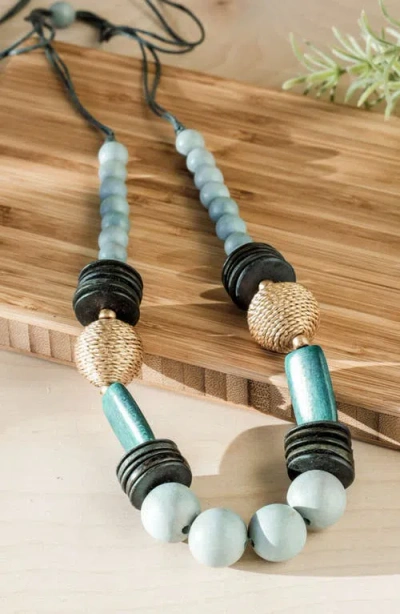 Likha Bombon Wooden Necklace In Multi