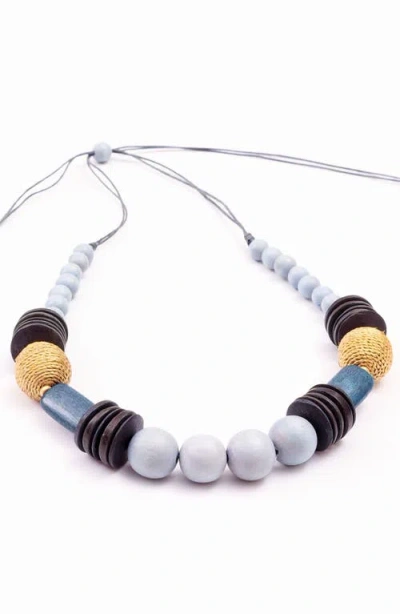 Likha Bombon Wooden Necklace In Multi