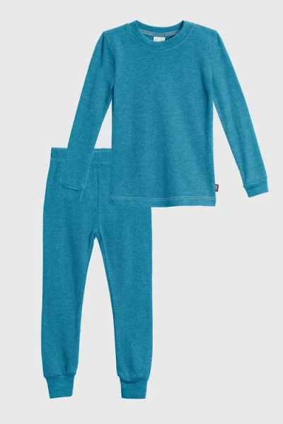 City Threads Girls Soft & Cozy Thermal Long Johns 2-piece Set In Blue