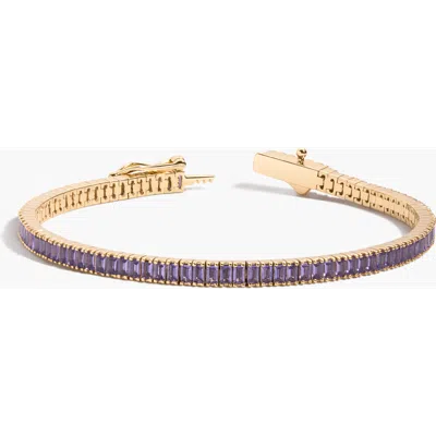 Aurate New York Lab Grown Amethyst Baguette Tennis Bracelet In Yellow
