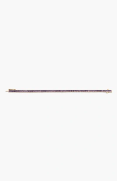 Aurate New York Lab Grown Amethyst Baguette Tennis Bracelet In Yellow