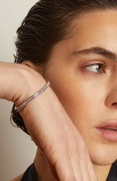 Aurate New York Lab Grown Amethyst Baguette Tennis Bracelet In Yellow