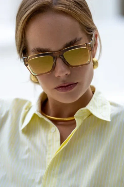 Freyrs Eyewear Nico Square Sunglasses In Yellow
