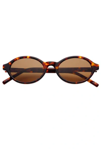 Freyrs Eyewear Zoe Oval Sunglasses In Brown