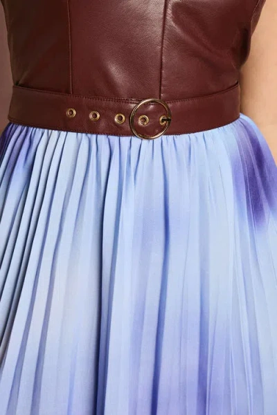 Coast Pu Cross Neck Belted Midi Dress In Multi