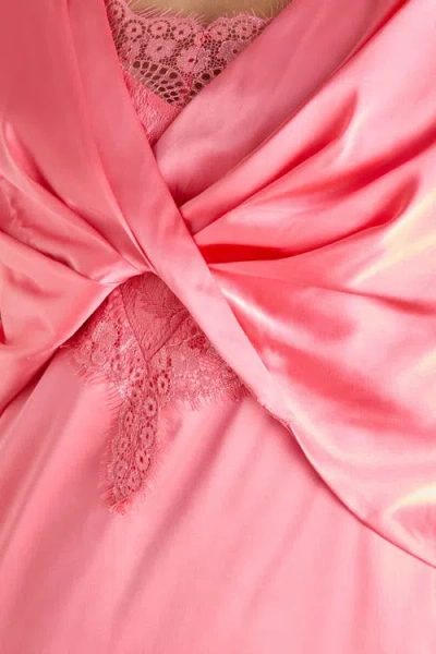 Coast Lace Insert Satin Fitted Dress In Pink