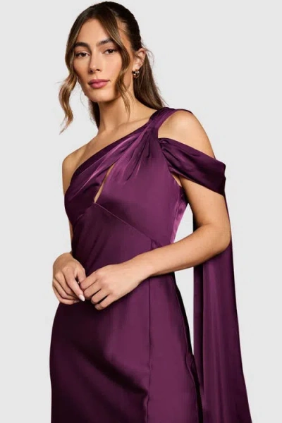 Coast Satin Fishtail Maxi Dress In Purple