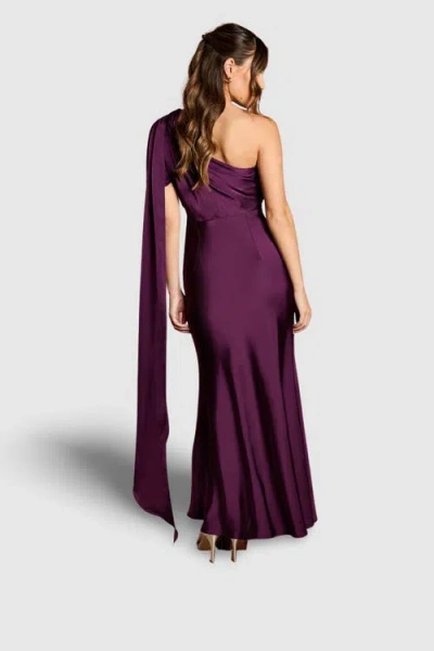 Coast Satin Fishtail Maxi Dress In Purple