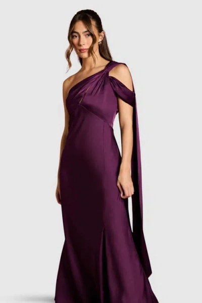 Coast Satin Fishtail Maxi Dress In Purple